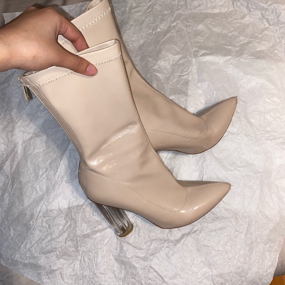 Nude-pink boots